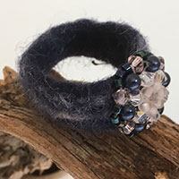 Ring `shining moon` blau-rose